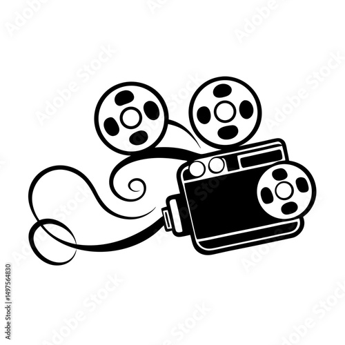movie camera and film reel