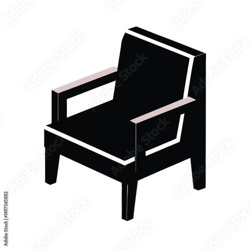 Isometric View Modern Armchair Icon