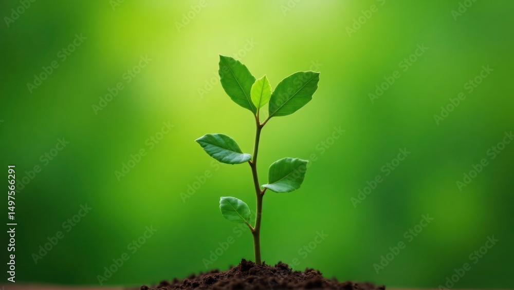 Naklejka premium green sprout in the sun