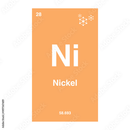 nickel periodic vector isolated on transparent background