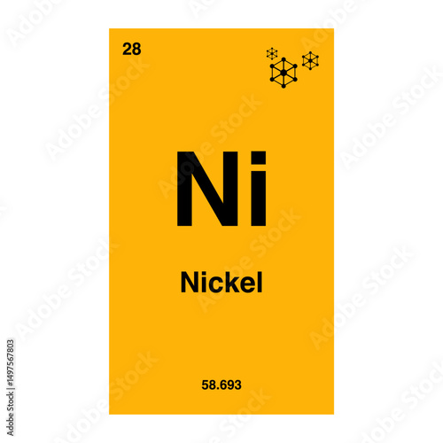 nickel periodic vector isolated on transparent background
