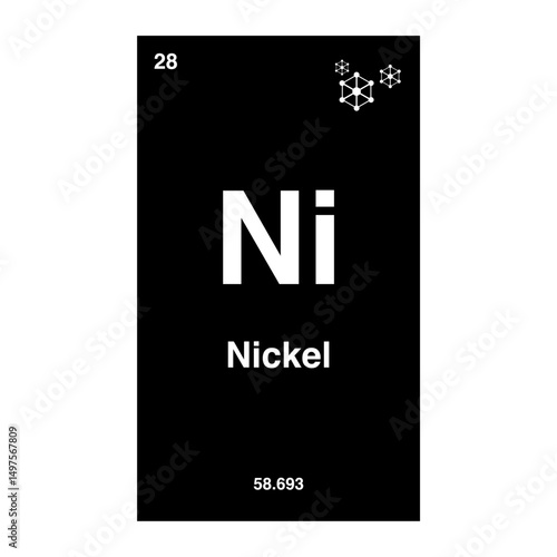 nickel periodic vector isolated on transparent background