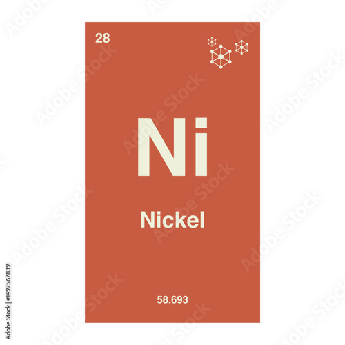 nickel periodic vector isolated on transparent background