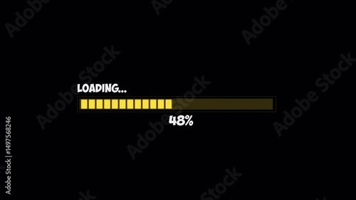 Wallpaper Mural Animated Horizontal Loading Bar. Progress bar indicator from 0 to 100% increasing percentage. Transparent Background Torontodigital.ca