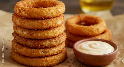 Wallpaper Mural Crispy Onion Rings with Creamy Sauce Torontodigital.ca