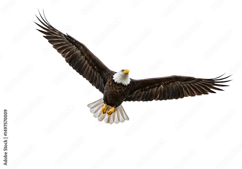 Obraz premium Bald Eagle Isolated on Transparent Background