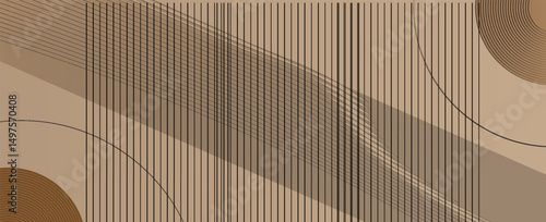 Abstract gold lines background with light effects. vector