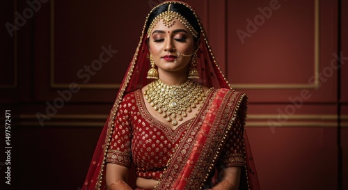 Indian bride in red