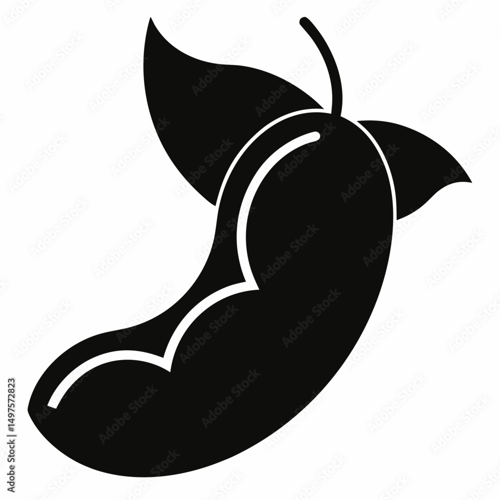 Obraz premium Fayot Bean silhouette icon on white background