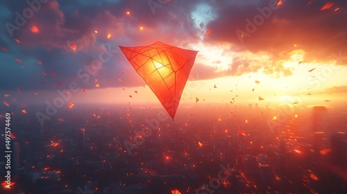 Vibrant kites flying high at beach festival High Resolution Photo