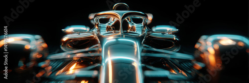 Futuristic car with sleek metallic design and glowing accents