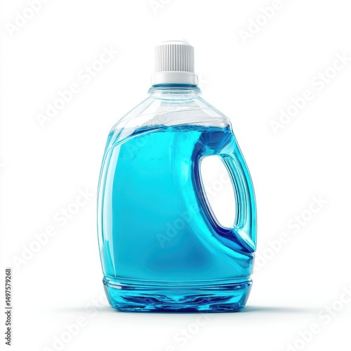 Large Plastic Bottle of Blue Laundry Detergent