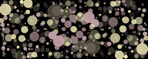 Multicolored translucent circles on a dark background.