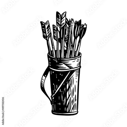A sketchy style illustration of arrow quiver