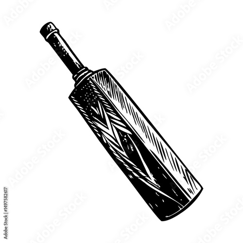 A sketchy style illustration of cricket bat