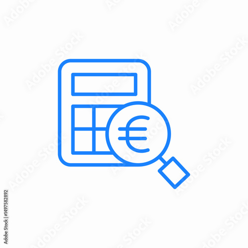 calculations in euro icon sign vector