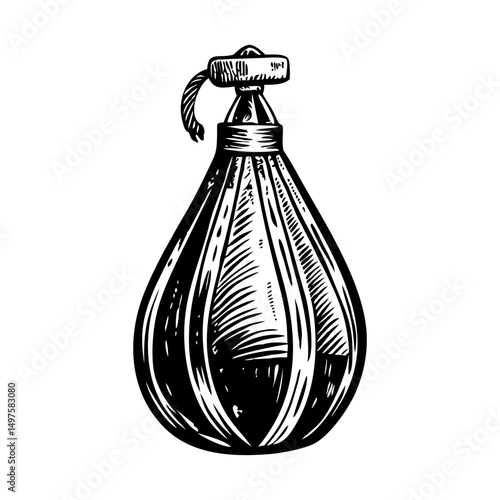 A sketchy style illustration of punch bag
