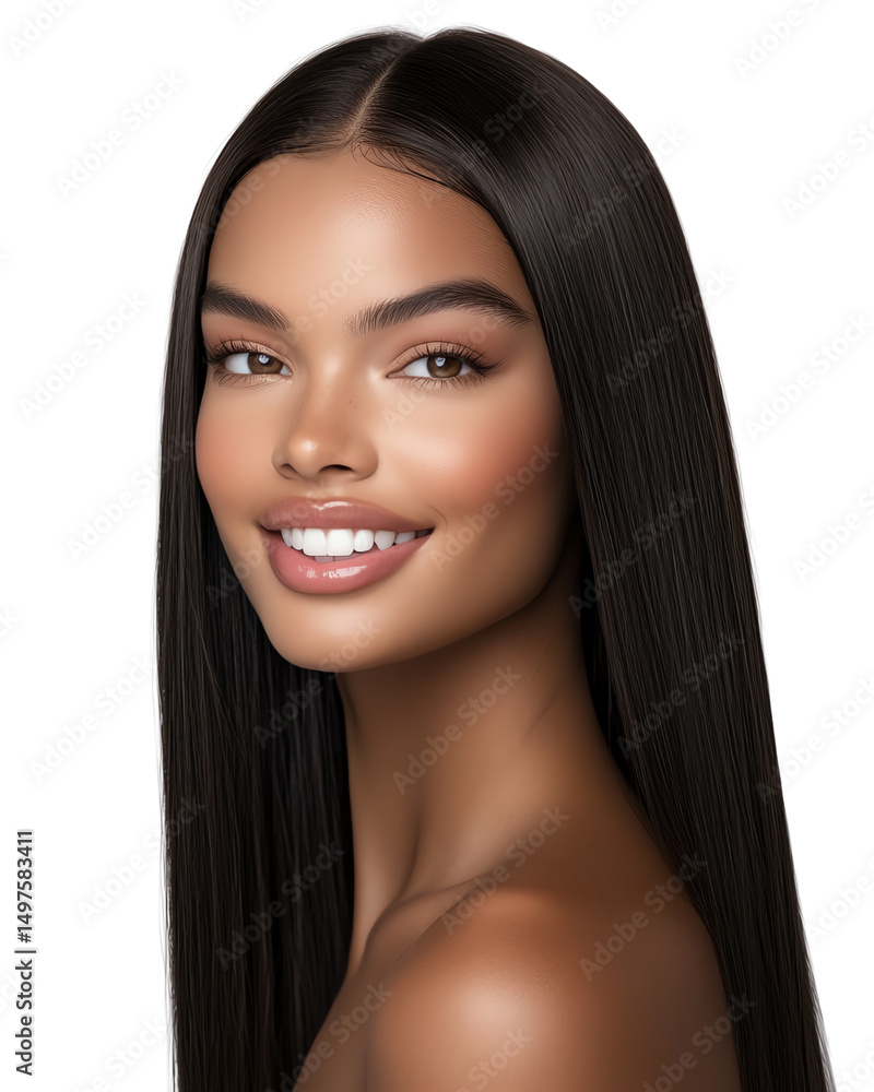 Element Isolated Transparent A portrait of a young woman with long hair and a joyful smile, exuding confidence. Element Isolated Transparent A portrait of a young woman with long hair and a joyful smile, exuding confidence.