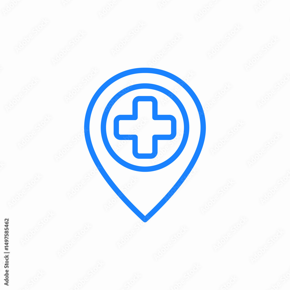 hospital location icon sign vector hospital location icon sign vector