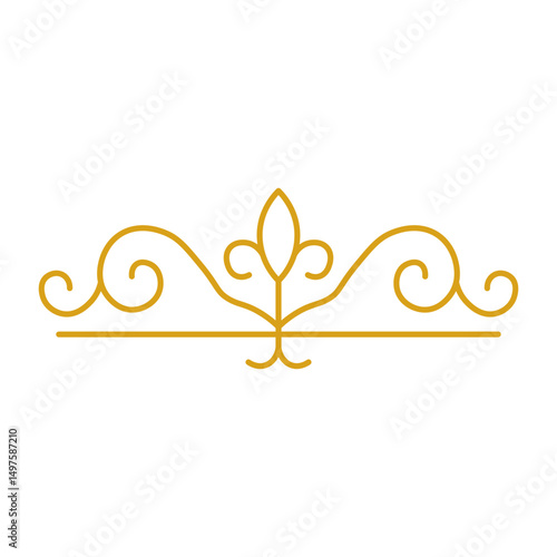 Elegant Islamic Ornament Divider – Golden Outline Vector