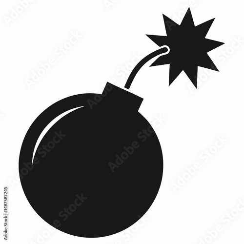 bomb with burning fuse