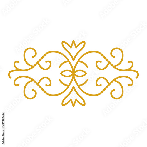 Elegant Islamic Ornament Divider – Golden Outline Vector