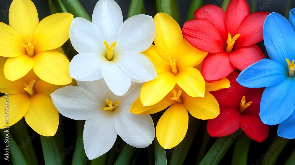 Fototapeta premium Vibrant Spring Crocus Flowers Colorful Blooms