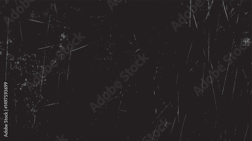 Old scratched surface background in black tone. Dirty grunge effects enhance rugged appearance. Perfect vintage texture for retro designs.