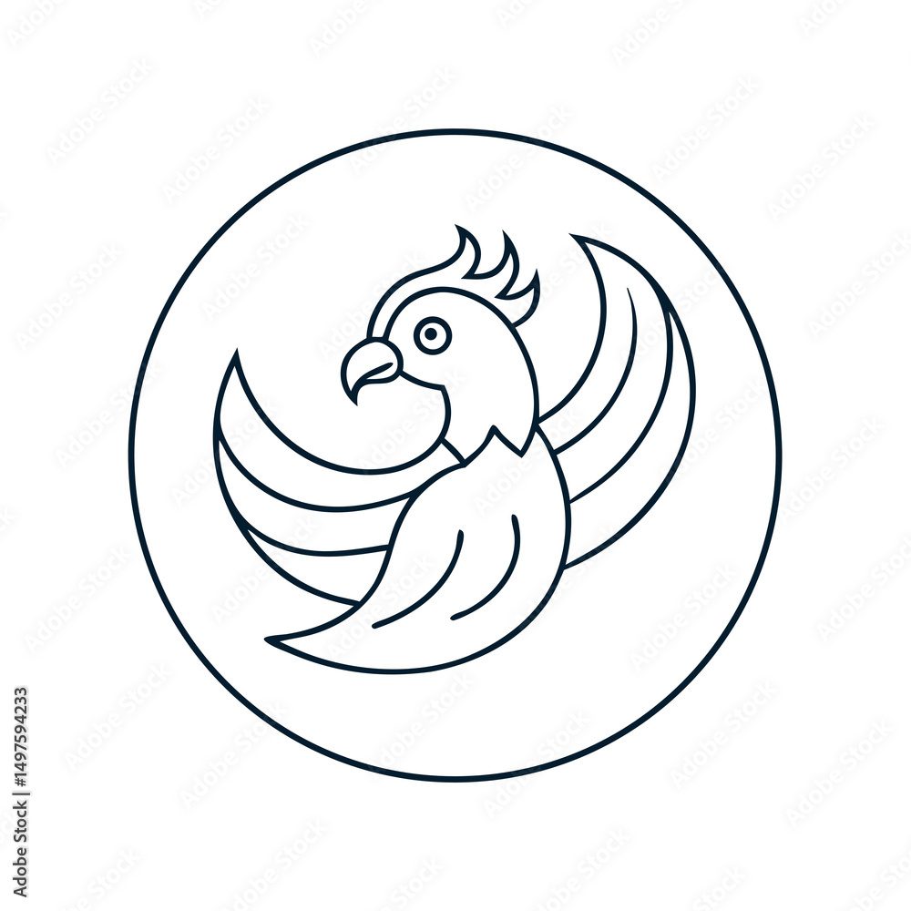 Naklejka premium vector illustration of a fish in a circle