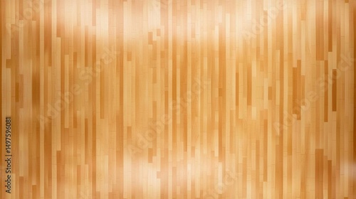 Stunning overhead shot of a well-maintained maple basketball court surface.