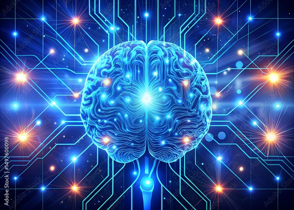 Obraz premium abstract technology background with brain