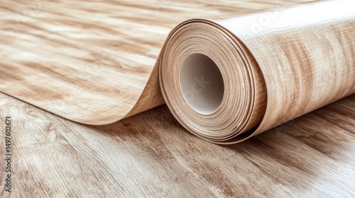 Installing a durable polymer vinyl floor covering for your home.