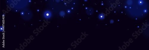Starry silence dark blue night sky with glowing lights.