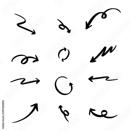 Hand Drawn Arrow Editable Illustration Collection