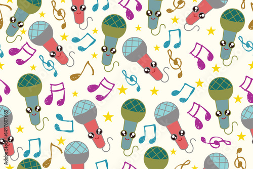 seamless pattern mick music for background,fabric,cover,etc