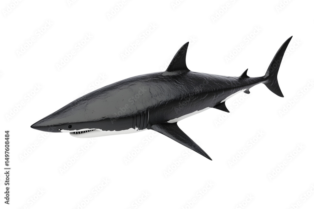 Fototapeta premium Realistic 3D render of a great white shark.
