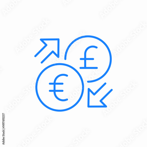 euro pound exchange icon sign vector