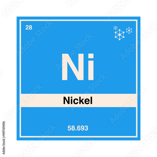 nickel periodic vector isolated on transparent background