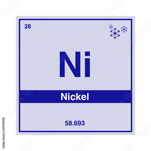 nickel periodic vector isolated on transparent background