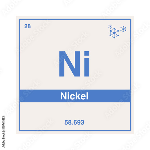 nickel periodic vector isolated on transparent background
