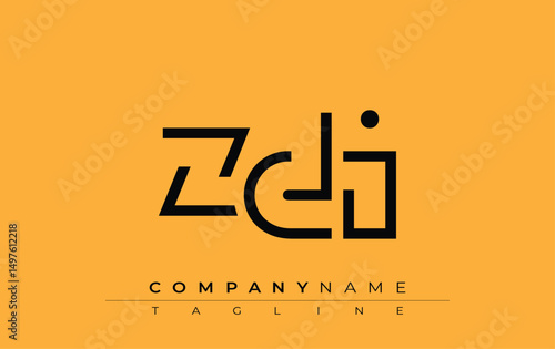 ZDI abstract letter design. Modern Business Logo Design With Abstract Typography and Contemporary Style