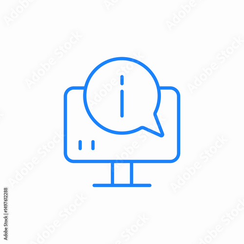 info message desktop icon sign vector
