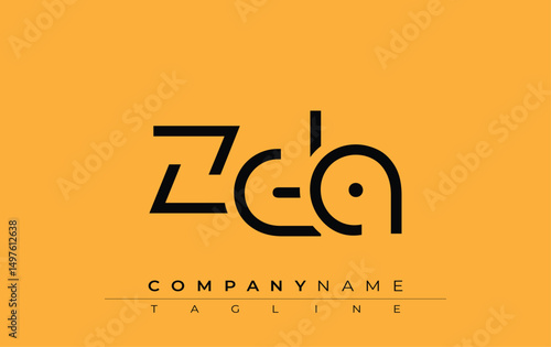 ZDA abstract letter design. Modern Business Logo Design With Abstract Typography and Contemporary Style