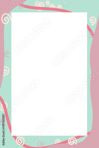 Abstract Wavy pastel colored Border Graphic