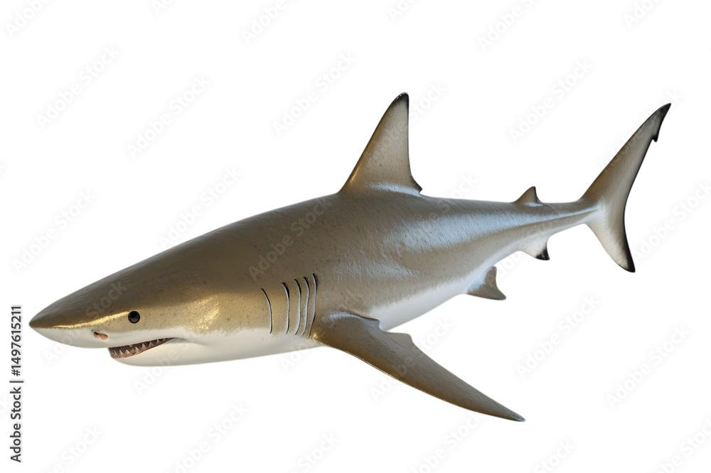 Obraz premium Powerful Sandbar Shark swimming underwater.