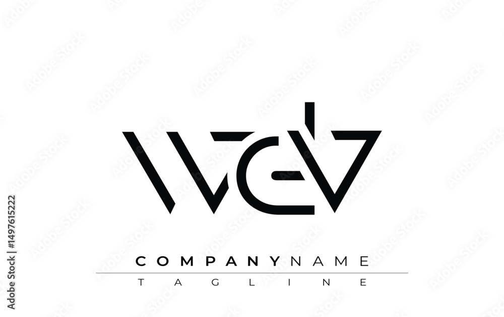 Obraz premium WDV abstract letter design. Modern Business Logo Design With Abstract Typography and Contemporary Style