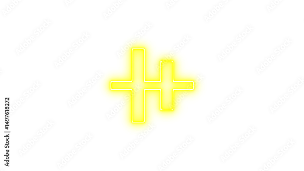 Fototapeta premium Glowing Neon Plus Symbols, Neon align vertical center icon glow with transparent background