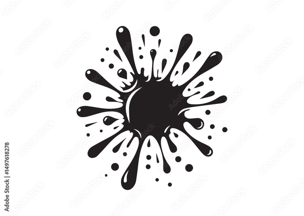 Paint Splatter, Paint Splashes of Silhouette Black Vector White Background Paint Splatter, Paint Splashes of Silhouette Black Vector White Background