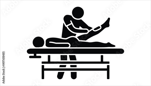 Physiotherapy Icon. Massage Therapy Treatment Vector Illustration.