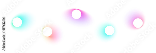 Fluid shapes with gradient aura and blurred color effect. Abstract elements with smooth transitions. Flat vector illustration isolated on white background.